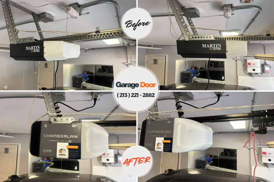 Before and after: garage door repair Vista Center, NJ